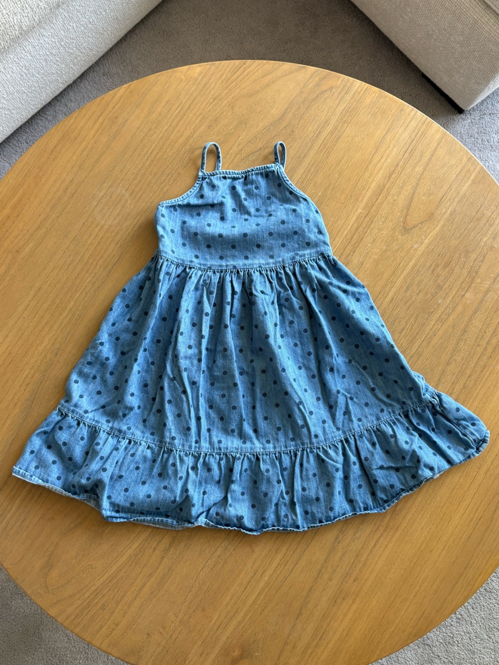 Old Navy Girl’s Fit & Flare Polka-Dot Cami Denim Dress